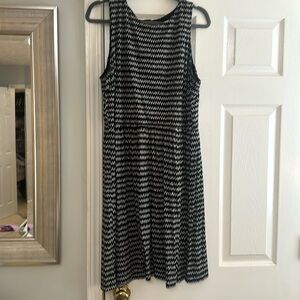Black and white stretchy but dressy dress. Great for office!